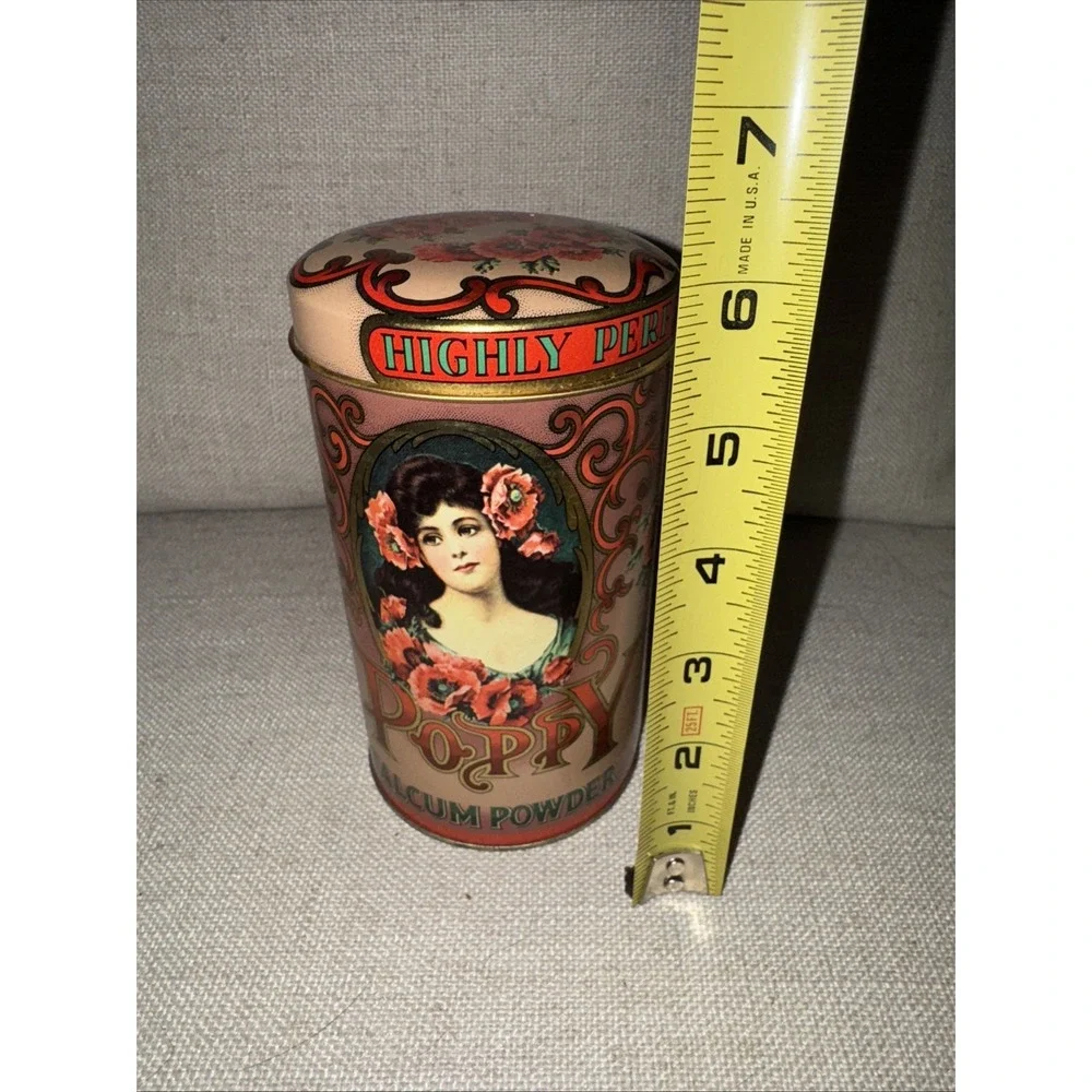 Vintage‎ Damer Poppy Talcum Powder Tim With Lid Made In England Gorgeous
